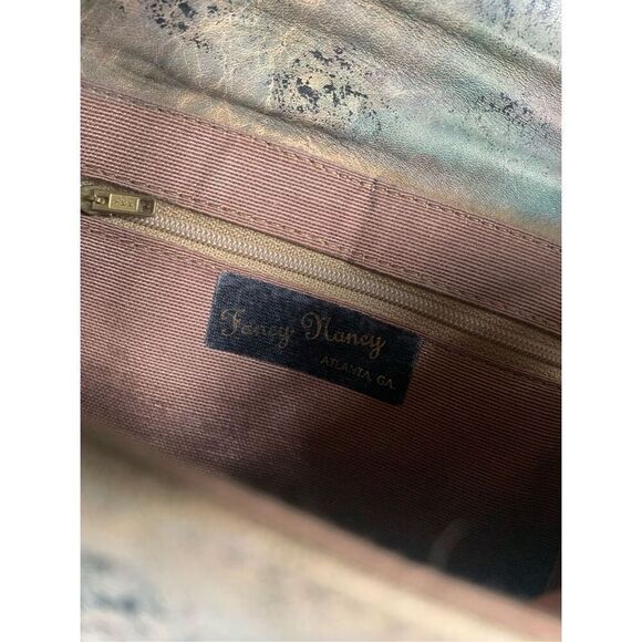 Fancy Nancy Hand Painted Vintage Leather Shoulder Bag Purse MCM 80’s - Picture 7 of 10